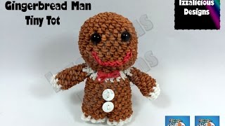 Loomigurumi Gingerbread Man Tiny Tot Christmas Figure  amigurumi w Rainbow Loom Bands [upl. by Bowes]