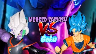 Merged Zamasu Vs Goku DBZ Stop Motion Part 1 [upl. by Osnola709]