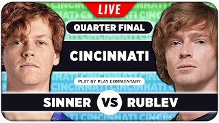 SINNER vs RUBLEV • ATP Cincinnati 2024 QF • LIVE Tennis Play by Play Stream [upl. by Maya]