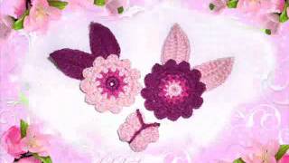 Häkelblumen Häkelblätter Schmetterlinge Crochet Handarbeit häkeln [upl. by Demmahum]