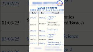 Board exam timetable 2025 with important message Std 1012 boardsexam gseb [upl. by Eenoj]