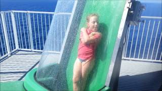 Carnival Cruise riding the water slide The Green Thunder  Carnival Spirit  Lots of fun [upl. by Samantha732]