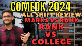 COMEDK 2024  ALL SHIFT REVIEW  MARKS vs RANK vs COLLEGE [upl. by Nyrhtakyram]