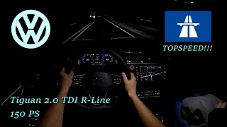 2023 VW Tiguan 20 TDI RLine 150 PS NIGHT POV DRIVE TOPSPEED VillingenSchwenningen 60 FPS [upl. by Bertila476]