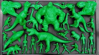 Dinosaur muddy toys • Trex vs Velociraptor vs Megalodon vs Indoraptor vs Brachiosaurus vs siren head [upl. by Corissa]