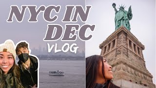 NYC CHRISTMAS TRAVEL VLOG  meeting daniel radcliffe climbing to top of statue of liberty amp more [upl. by Zildjian]