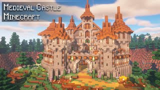 Minecraft How to build a Medieval Castle in the Mountains  Tutorial [upl. by Sakhuja]