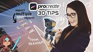 Importing multiple 3D objects in Procreate [upl. by Llehsyar]