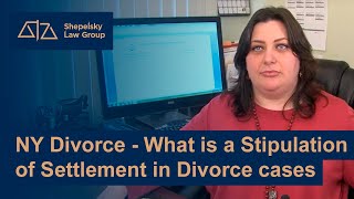 NY Divorce  What is a Stipulation of Settlement in Divorce cases  Shepelsky Law [upl. by Neelyk245]