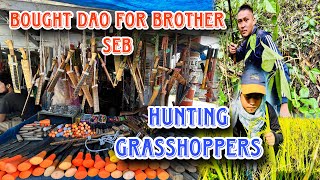 Bought DAO for Sebnagafamily7 brother  Went to hunt grasshoppers at paddy field in Village [upl. by Anyrb765]