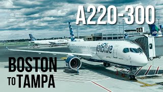 JetBlues A220 is AWESOME  Boston to Tampa  Economy [upl. by Lanette962]