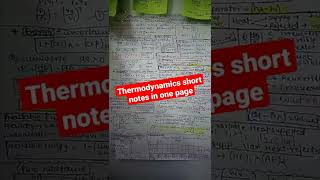 thermodynamics short notes in one page gate upscies mechanicalengineering gate2022 gate [upl. by Toms]