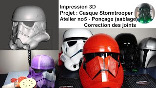 Impression 3D  Stormtrooper  Atelier 5  Ponçage sablage et correction des joints [upl. by Africa]