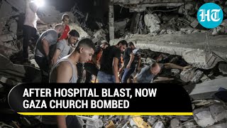 Israel Bombs Gaza Church Sheltering Palestinians Storms Cities In Occupied West Bank  Watch [upl. by Steen]