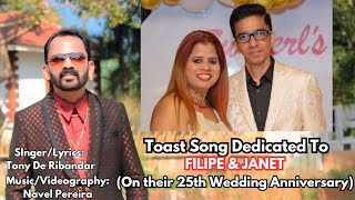 New Konkani Song 2024  Anniversary Toast By Tony De Ribandar  Comedy Queen Janet amp Filipe Almeida [upl. by Kafka]