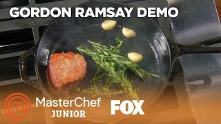 Gordon Ramsay Demonstrates How To Cook Filet Mignon  Season 6 Ep 1  MASTERCHEF JUNIOR [upl. by Dag]