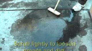 How to Clean Concrete Floors with QUICK DEGREASER [upl. by Esiom]