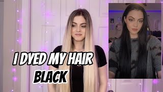 I dyed my hair black  Blonde to Black Tutorial [upl. by Agneta]