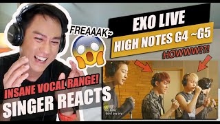 EXO VOCAL  High notes LiveG5  SINGER REACTION [upl. by Isdnil721]