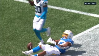 JK Dobbins pictureperfect flip into paydirt caps 43yard TD scamper [upl. by Norit]