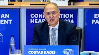 Costas Kadis faces grilling for EU Fisheries Seas and Oceans Role hearings [upl. by Dammahom333]