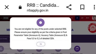 You are not eligible for any of the posts under selected RRB [upl. by Coreen]