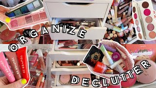 declutter amp organize my makeup hygiene products💄🎀 satisfying ulta haul palette organization [upl. by Tabby]