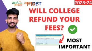 MahaDBT Scholarship Updates  Will College REFUND Your Fees [upl. by Bengt]