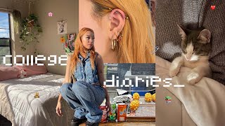 a week in my life  getting 5 ear piercings senioritis updated room tour [upl. by Norahc]