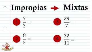 Conversión de fracciones impropias a mixtas Paso a paso En3Minutos [upl. by Prochoras161]