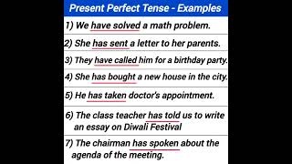 present perfect tense examples [upl. by Moira]