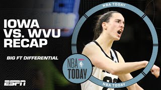 A closer look at Caitlin Clark amp Iowas win over West Virginia 🧐  NBA Today [upl. by Blaise]