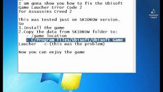 FIX Ubisoft Game Launcher Error Code 2  Assassins Creed ll [upl. by Airasor]