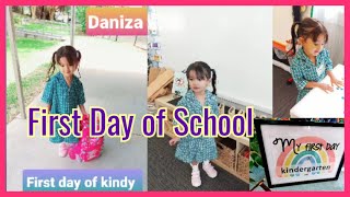 First Day of SchoolHappy first day ni Daniza sa kindy Unang araw sa paaralanDaNiza TV [upl. by Gardie]