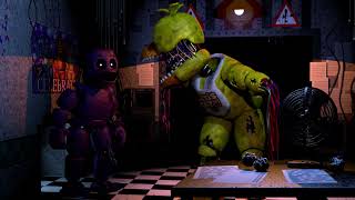 FNAF 2 in REAL TIME PURPLE GUY Attacks OLD CHICA SFM Animation fanmade [upl. by Eittik]