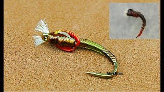 Fly Tying a Spring Olive Midge Pupa  Chironomid by Mak [upl. by Lole538]