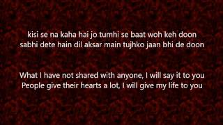 Tashaneishq Song  Lyrics and Translation [upl. by Calypso483]