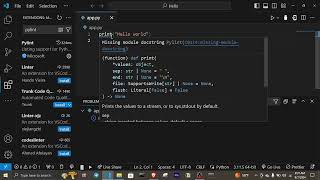 Missing Module Docstring in Python 3  Pylint Error in VSCode [upl. by Ashmead50]