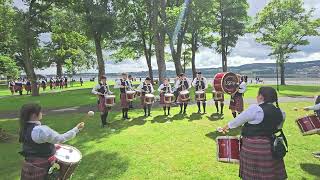 Uddingston Strathclyde pipe band drum corp warm ups  Scottish championship 2024 [upl. by Niatsirt807]