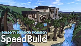 Bloxburg Modern Seaside Mansion Speedbuild Part 22 [upl. by Leamse26]