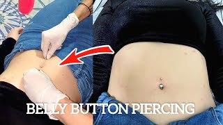 BELLY BUTTON PIERCING TUTORIAL  NAVEL PIERCING AT HOME with needle [upl. by Asiruam]