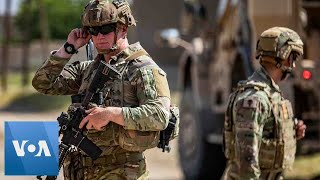 US Soldiers Patrol Village in Syrias Kurdish North [upl. by Wincer595]