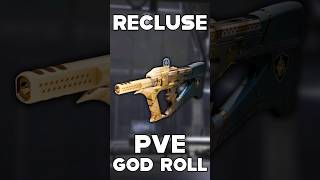 DESTINY 2 THE RECLUSE PVE GOD ROLL [upl. by Dietz65]