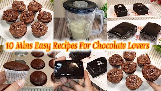 Without Butter Beater amp Oven 2 Easy Recipes For Chocolate Lovers  Chocolate Cupcakes  Brownies [upl. by Asert818]