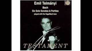 Bach Partita No 2 Emil Telmanyi Part IIV [upl. by Adnamar269]