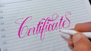 How to write certificate in beautiful calligraphy writing [upl. by Buote]