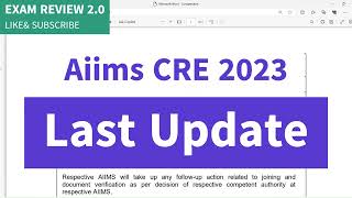 LAST Notice CRE AIIMS 2023examreview20 [upl. by Shurlock272]