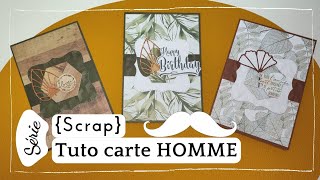 TUTO carte HOMME scrap 🎩👔✨ Astuces débutants ✨ Matériel Action [upl. by Natsirhc18]