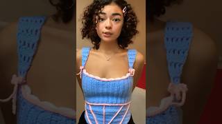 Crochet corset top 🤗🧶💗 pattern credit chendadiy [upl. by Layne]