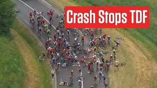 Race Stopped After HUGE CRASH In Stage 14 At Tour de France 2023 [upl. by Etolas]